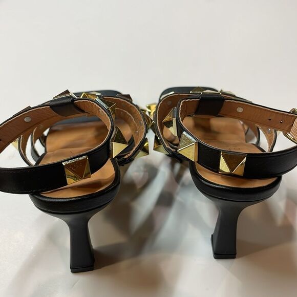 Nicole Miller New York Black Studded Strappy Block Heel Sandals Women’s Sz 8 - Picture 4 of 10